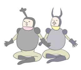 Kawaii beetle and Stag beetle sticker #8354031