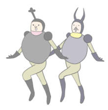 Kawaii beetle and Stag beetle sticker #8354040