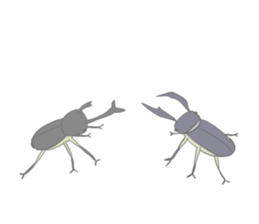 Kawaii beetle and Stag beetle sticker #8354055