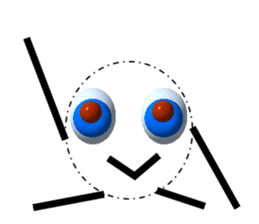 Transparent body of the big eyes monster sticker #8354680