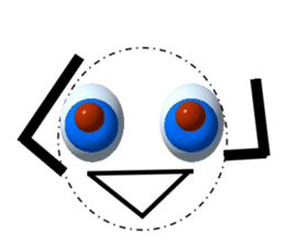 Transparent body of the big eyes monster sticker #8354681