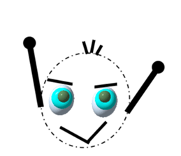 Transparent body of the big eyes monster sticker #8354695