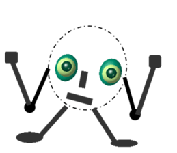 Transparent body of the big eyes monster sticker #8354698