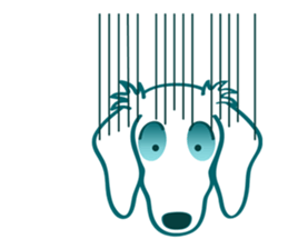 Sticker of white dog Rin sticker #8359674