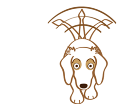 Sticker of white dog Rin sticker #8359681