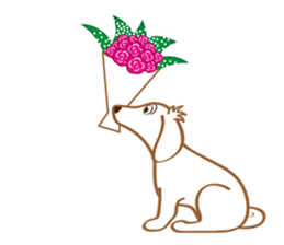 Sticker of white dog Rin sticker #8359683