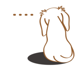 Sticker of white dog Rin sticker #8359695