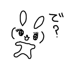 The losing heart Rabbit with "()" sticker #8361549