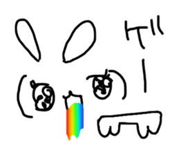 The losing heart Rabbit with "()" sticker #8361576