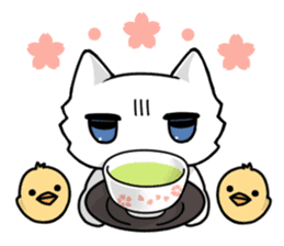 Japanese grumpy face cat. sticker #8364180