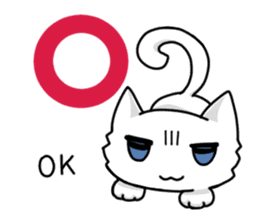 Japanese grumpy face cat. sticker #8364188