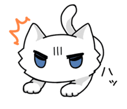 Japanese grumpy face cat. sticker #8364204