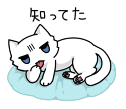Japanese grumpy face cat. sticker #8364206