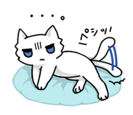 Japanese grumpy face cat. sticker #8364213