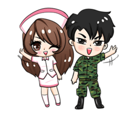 Soldier and Nurse sticker #8364580