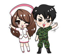 Soldier and Nurse sticker #8364580