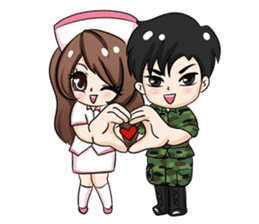 Soldier and Nurse sticker #8364588