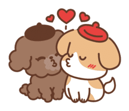 Lovely Beagle&poodle sticker #8365063