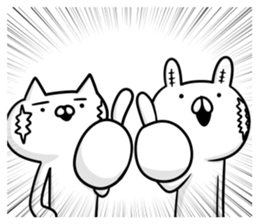 STRAIGHT RABBIT AND CAT REACTION sticker #8365983