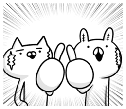 STRAIGHT RABBIT AND CAT REACTION sticker #8365983