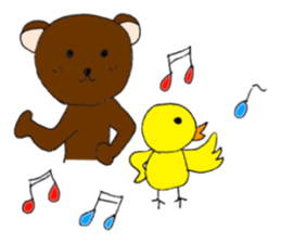 Kansai dialect bear and bird sticker #8373173