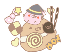 Buta Manju of autumn and Halloween sticker #8373701