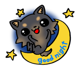 black cute puppy! sticker #8374703