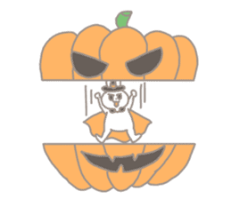 kawaii ribbon rabbit-Happy halloween!- sticker #8384065