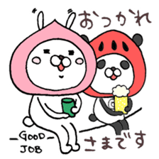 Super polite Panda with Bunny World. sticker #8384721