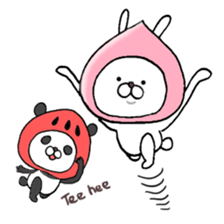 Super polite Panda with Bunny World. sticker #8384732