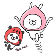 Super polite Panda with Bunny World. sticker #8384732