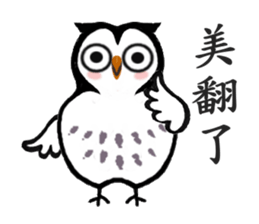 Funny black and white owls 2 sticker #8386268