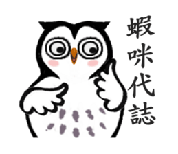 Funny black and white owls 2 sticker #8386302
