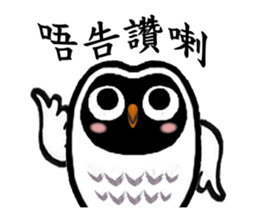 Funny black and white owls 2 sticker #8386307
