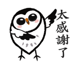 Funny black and white owls 1 sticker #8386470