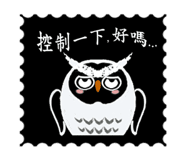Funny black and white owls 1 sticker #8386479