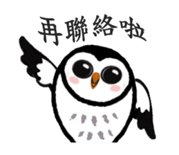 Funny black and white owls 1 sticker #8386507