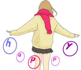 From behind the girl English ver sticker sticker #8386832