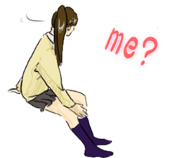 From behind the girl English ver sticker sticker #8386834