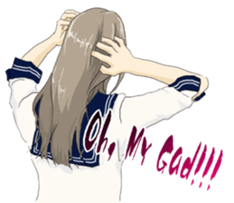 From behind the girl English ver sticker sticker #8386866