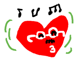 With heart Three sticker #8387867