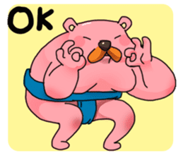 pink sumo bear sticker #8391125