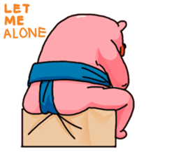 pink sumo bear sticker #8391130
