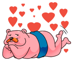 pink sumo bear sticker #8391131