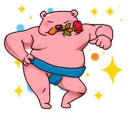 pink sumo bear sticker #8391133
