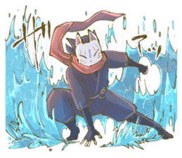 Ninja wearing a Mask of fox sticker #8394757