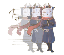 Ninja wearing a Mask of fox sticker #8394760