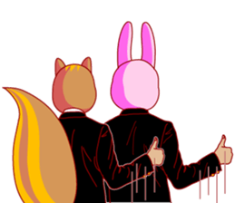 A rabbit and squirrel 3 sticker #8394864