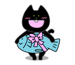 Front teeth single black cat 1 sticker #8395390