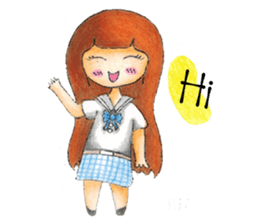 Neckline dress girl ( V.Wood color ) sticker #8397845